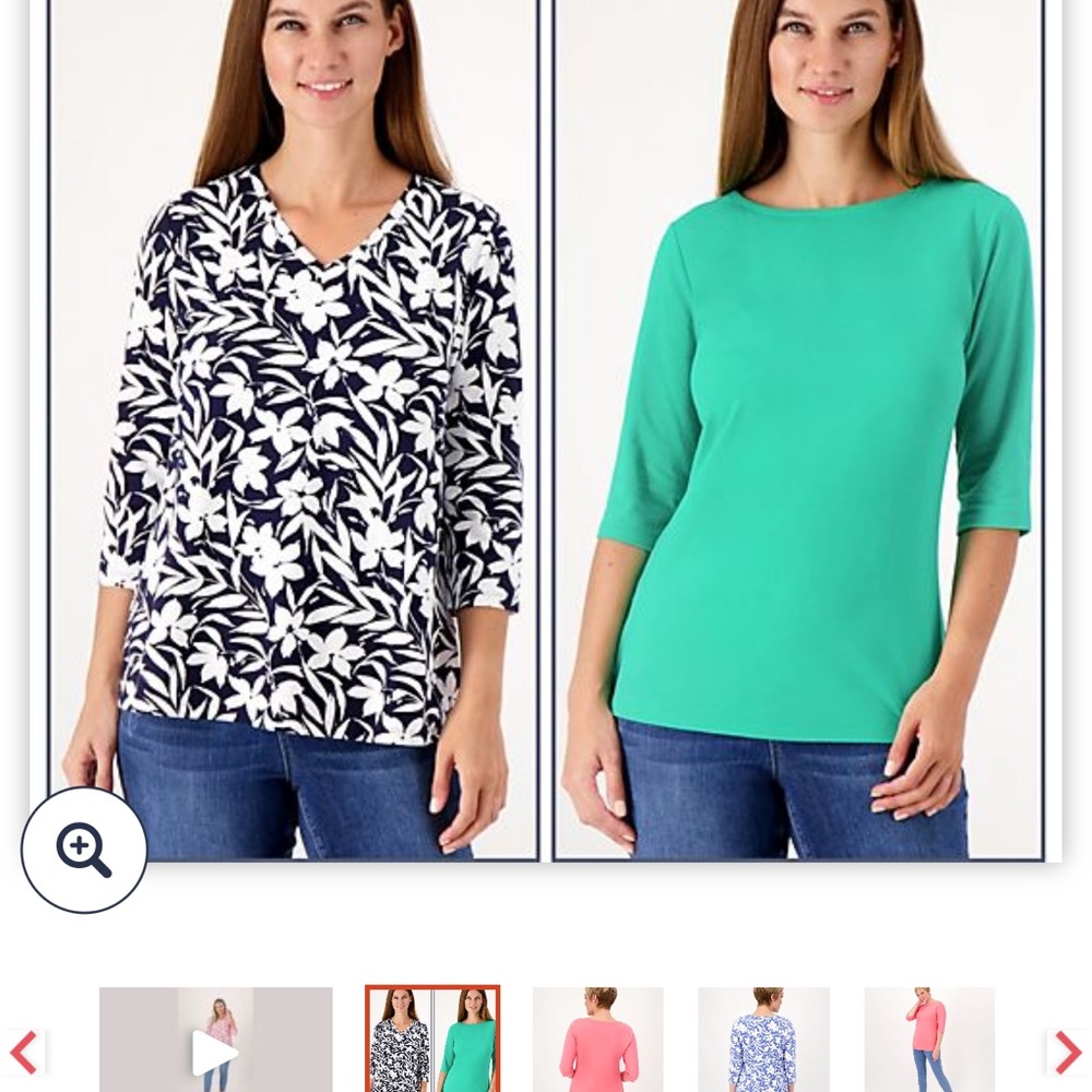Denim & Co (set of 2) favorite jersey tops